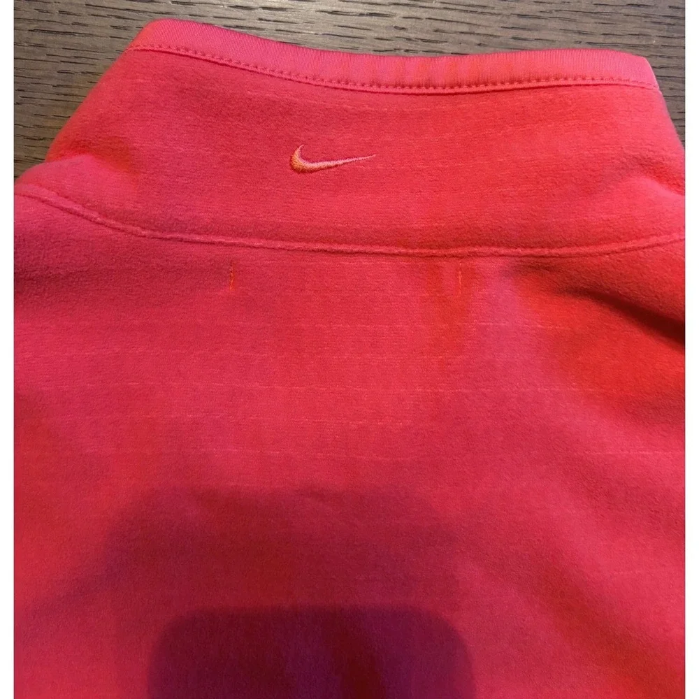 Nike Golf Therma-FIT Quarter Zip Pullover Coral Pink Womens Large Fleece Top